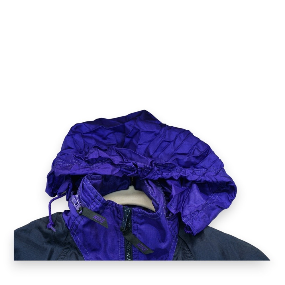 Vintage 90's Nike Black & Purple Jacket Size‎ Medium Full Zip Hooded ~Women's - Picture 8 of 8